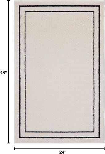 Vista 259 de Nourison Home Essentials - Alfombra contemporánea de 5 x 7 pies, color marfil/negro