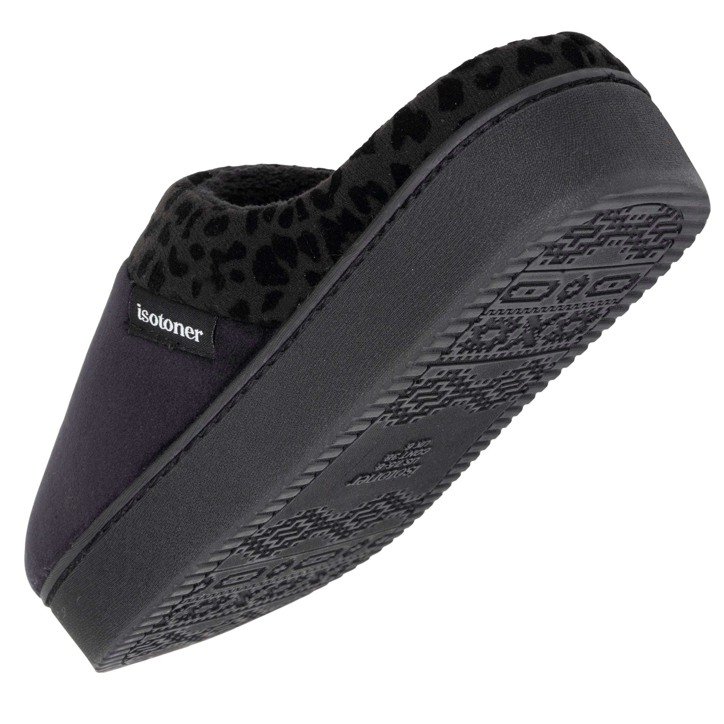 Isotoner Chaussons pantoufles Mules femme velours ultra doux, compensées