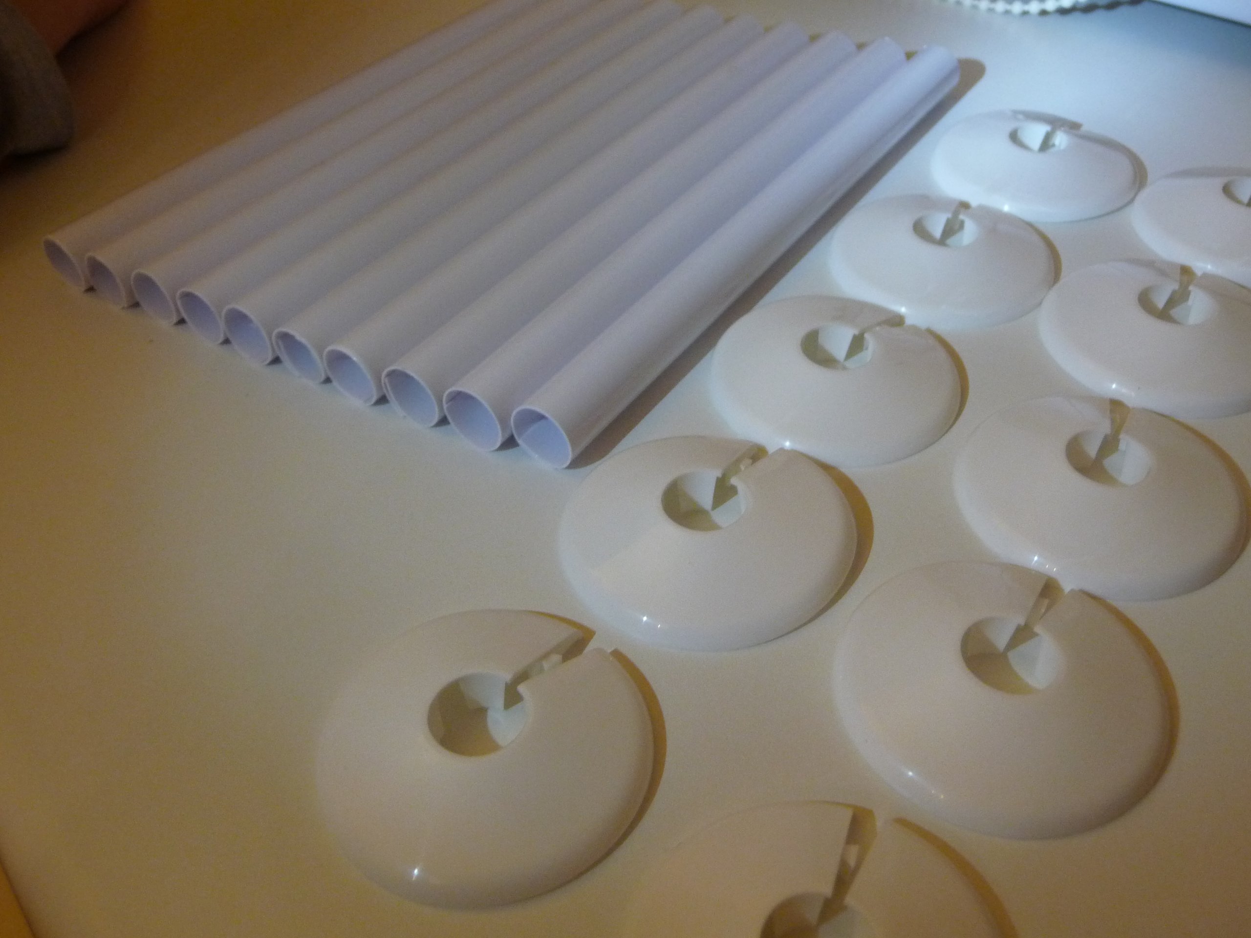 10 x 15mm Radsnaps and Collars WHITE -Free P & P