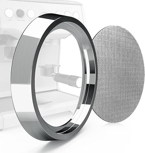 Embudo dosificador de café de 2.283in y pantalla de disco  Anillo dosificador de café de acero inoxidable y placa de malla de filtro de café de