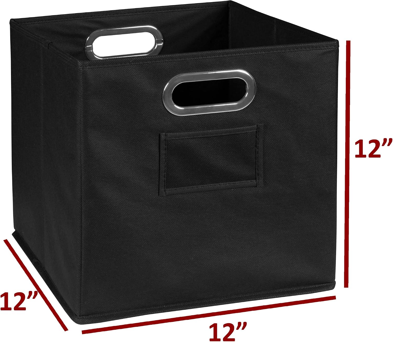 Cheer Home Storage Set of 2 Foldable Fabric Cube Storage Bins- Black