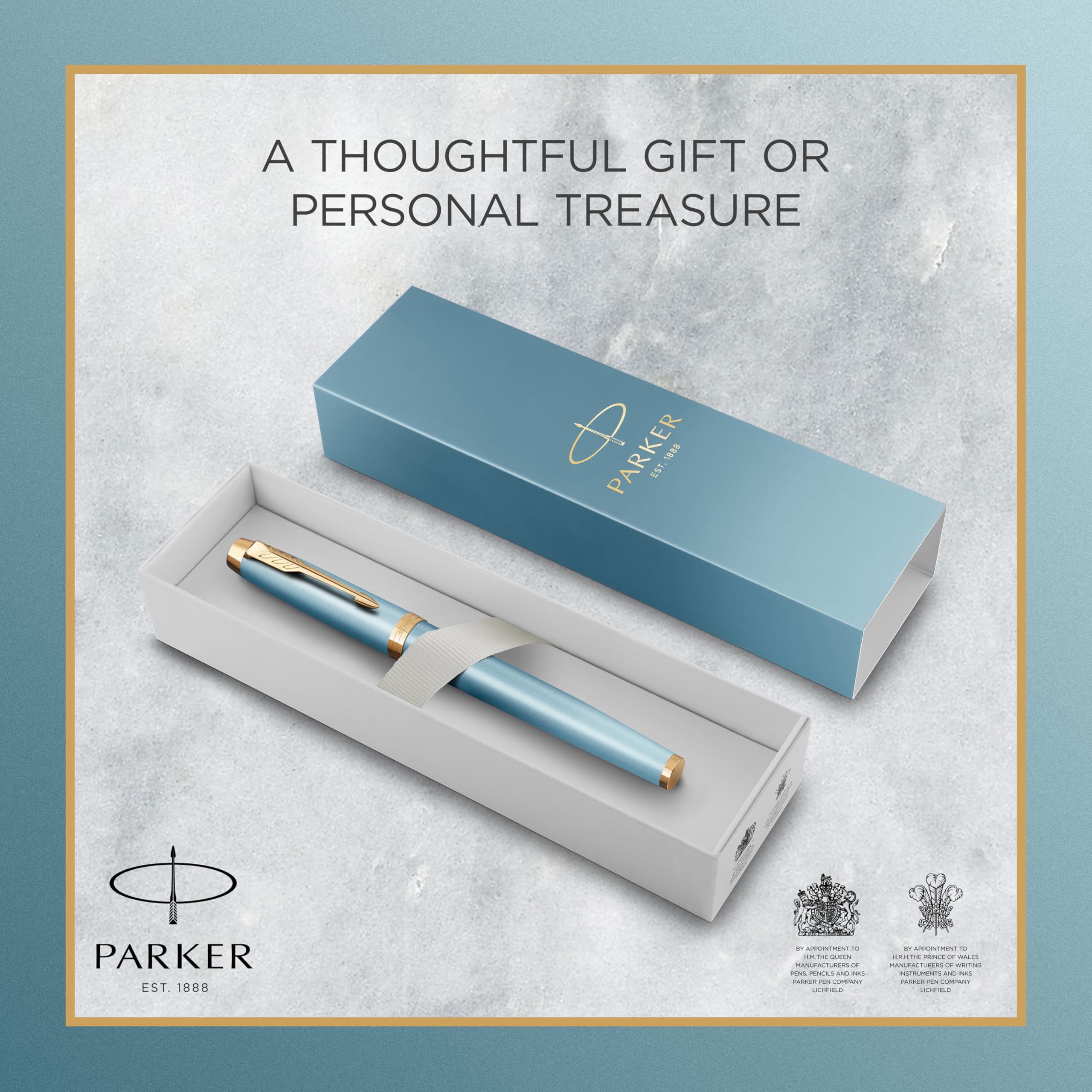Parker IM Writing Rituals Stylo plume | Vert avec dégradé | Finitions or | Plume moyenne | Encre bleue | Coffret cadeau