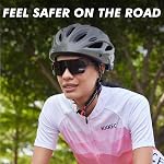 TriEye Eyewear Cycling Glasses with Integrated Rearview Mirror for Men & Women - UV 400 - Left Side Mirror Cycling Glasses