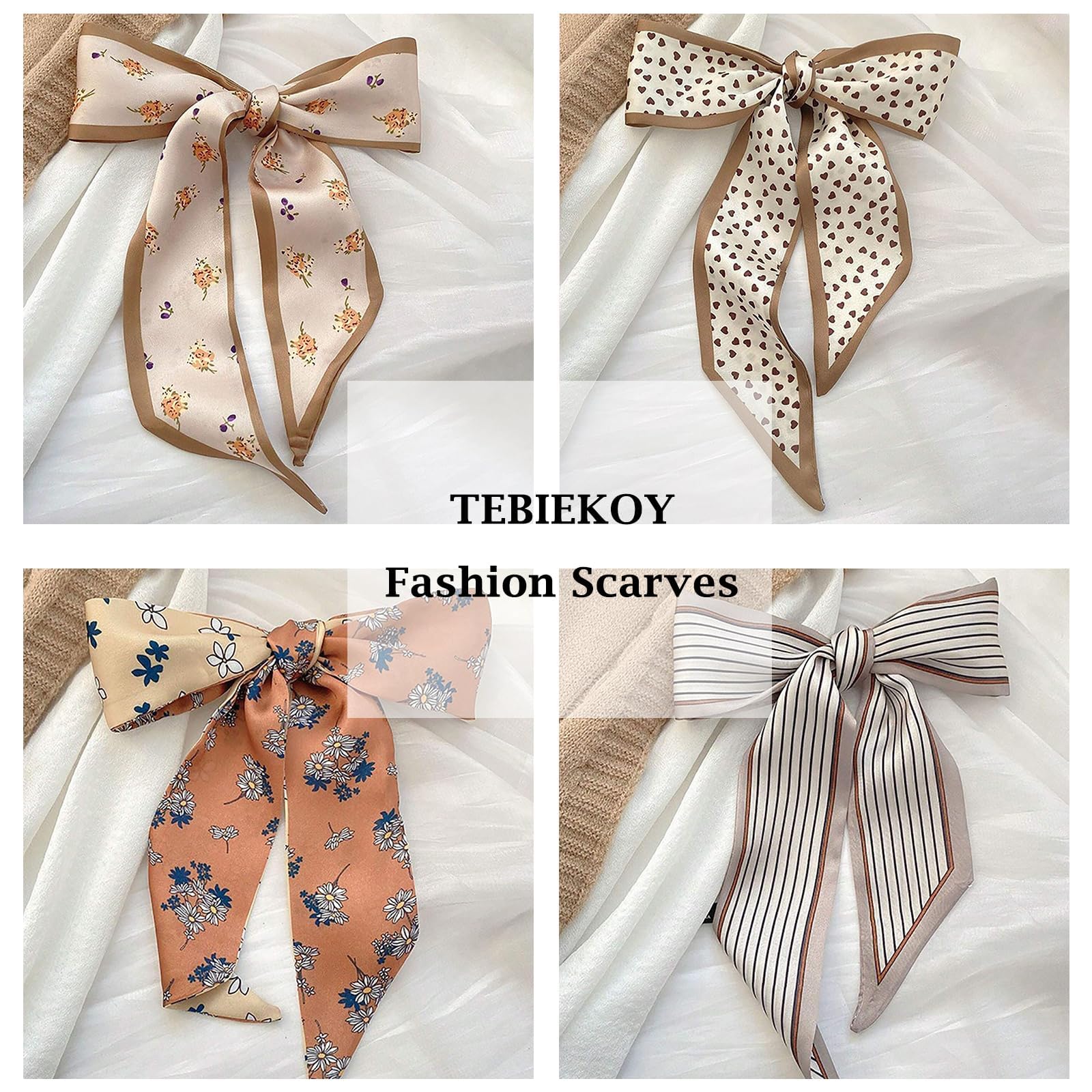 Modna satynowa chusta do torebki, włosów i szyi, stylowa damska chusta z satyny, ozdoba do włosów lub torebki, styl boho, codzienny i podróży