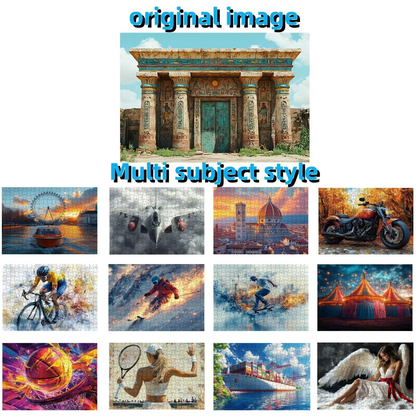 Puzzle 2000 Piezas Egipto, Puzzle 2000 Piezas Adulto Arquitectura, Rompecabezas de Madera para Adultos 70 x 100cm, Puzzles para Toda la Familia Cuadros Decoracion Salon Modernos Regalo Mujer RXPT-1317