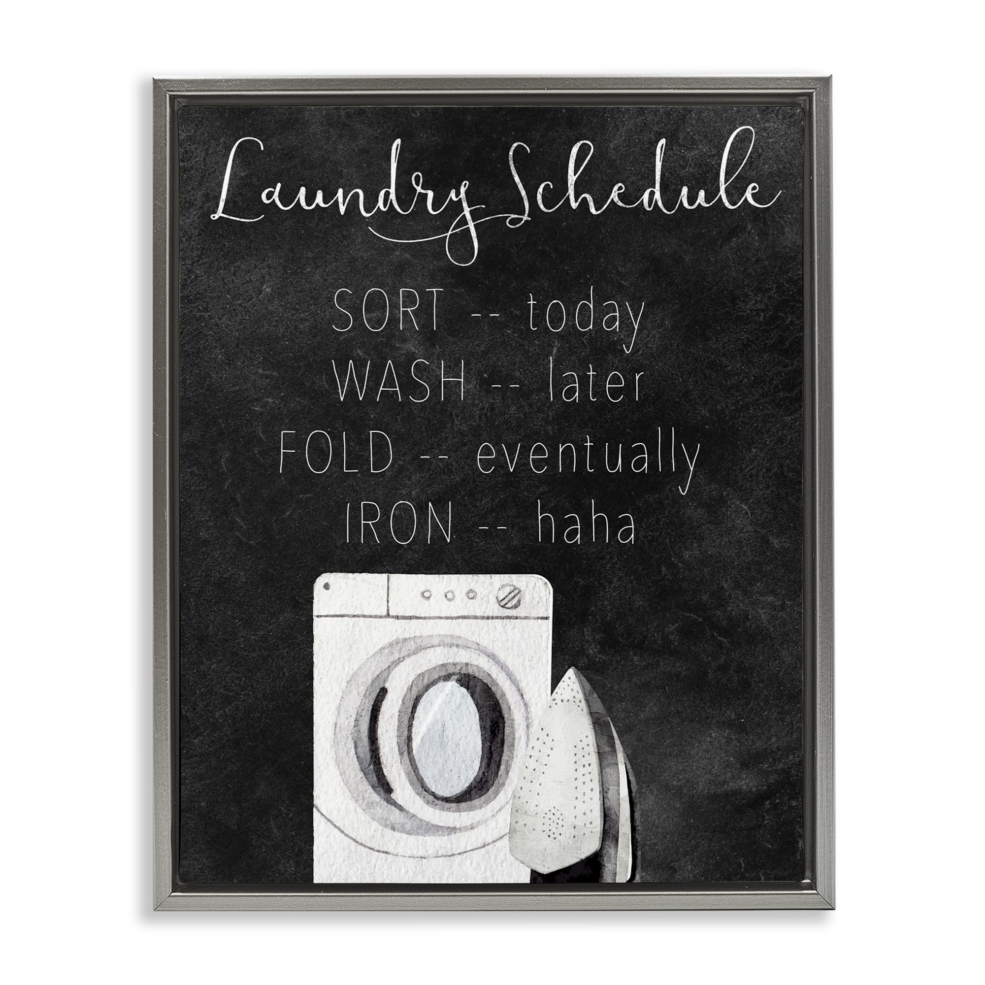 'Lazy Laundry Schedule Humor'| Floating Frame Canvas Art