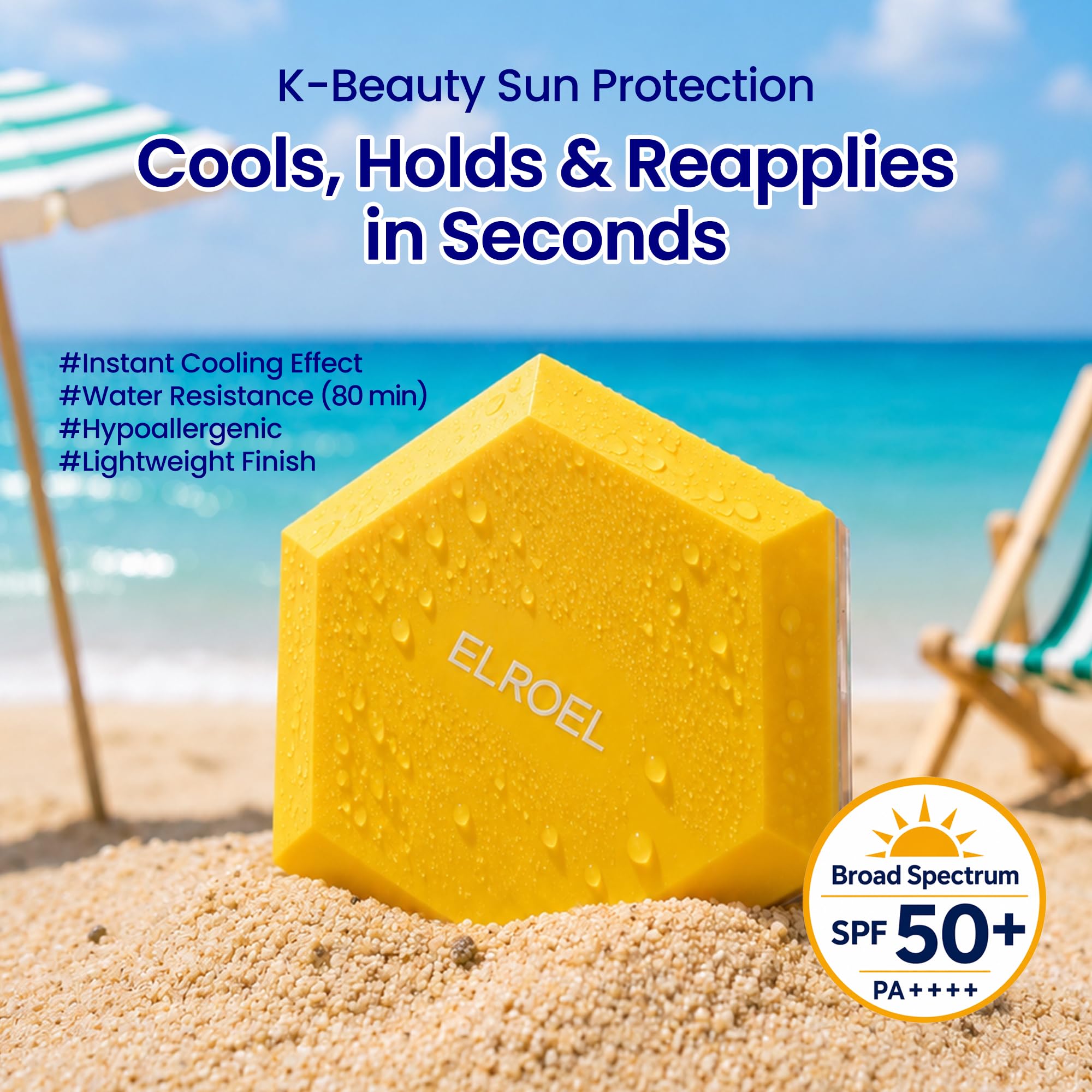 ELROEL Pang Pang Big Sun Cushion Plus - SPF 50 Face Sunscreen 0.88 oz
