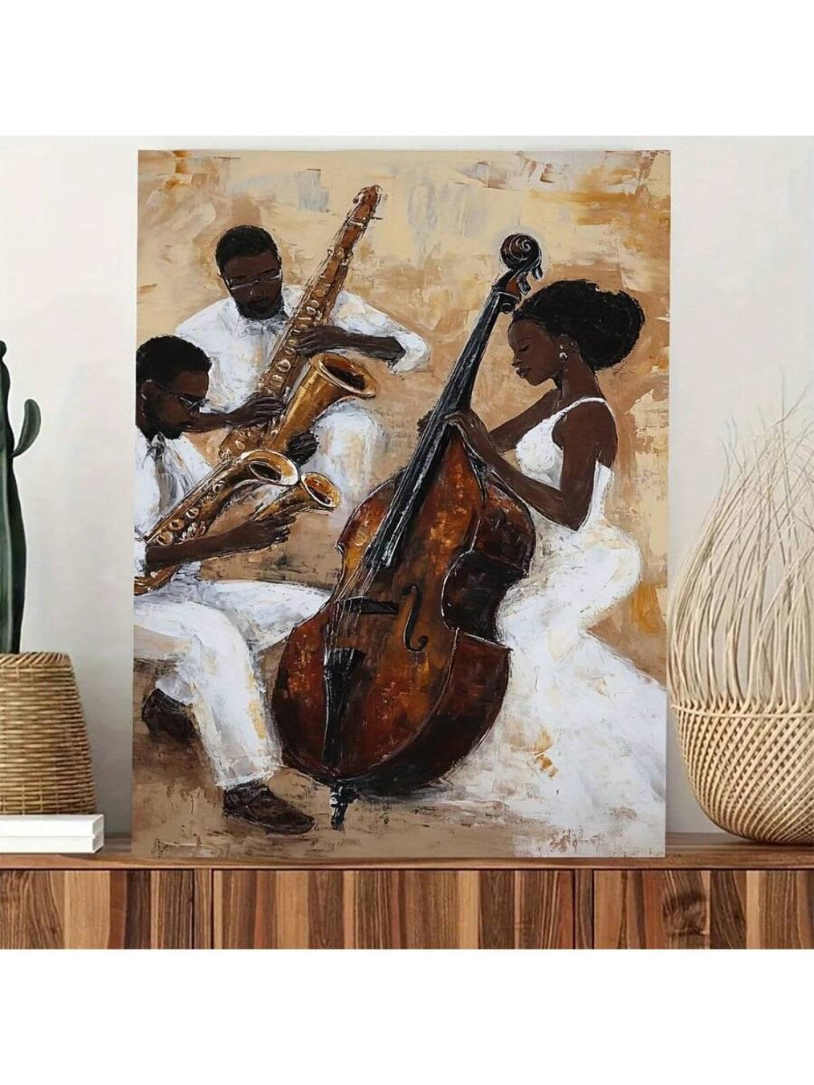 lianyibo 1 sztuka abstrakcyjna muzyka jazzowa plakat na płótnie wydruki artystyczne do salonu sypialni jadalni biura wystrój 60 x 90 cm bez ramki