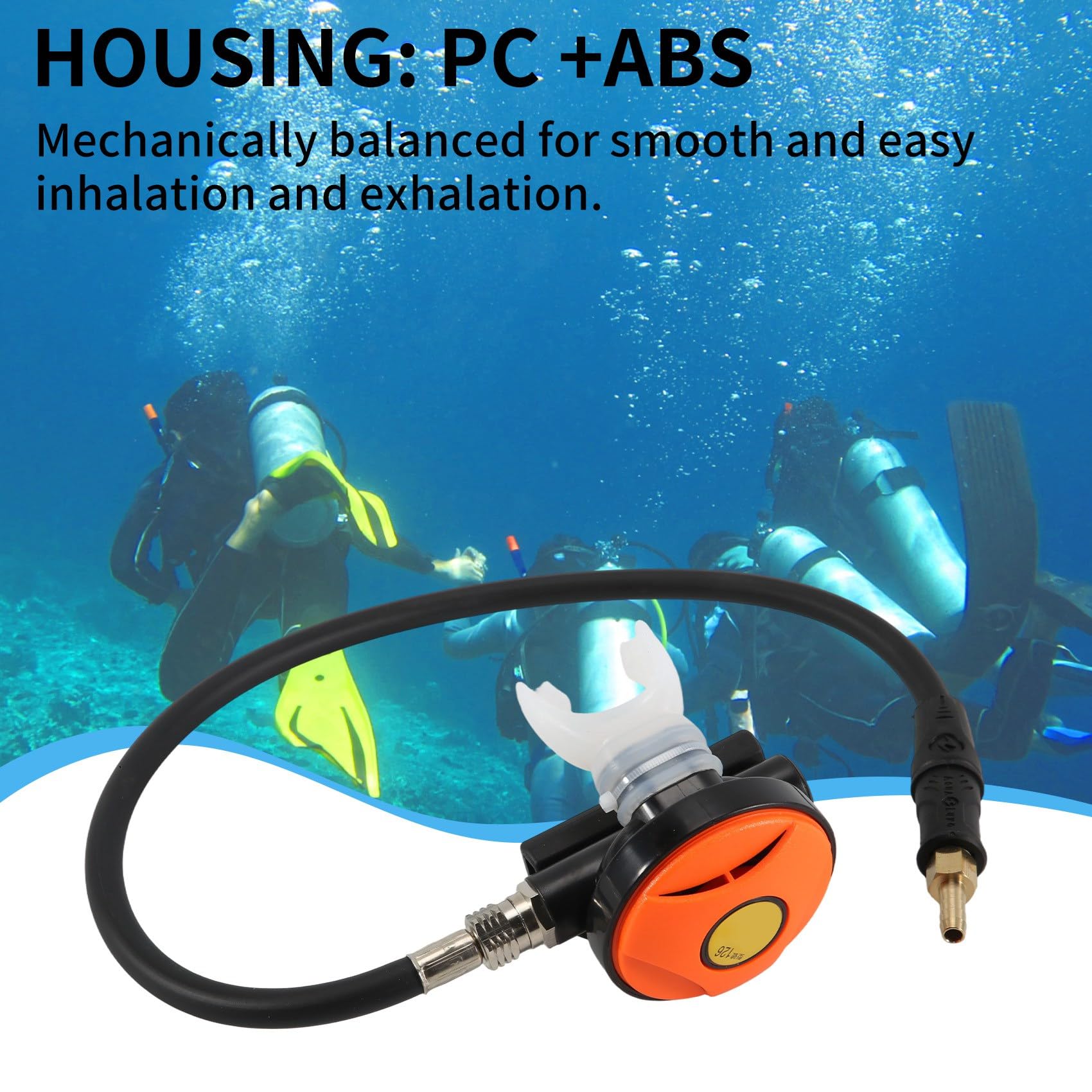 Scuba Diving Taucher Atemregler Tauchschnorchel SchnorchelausrüStung Druckminderer 2. Tauchgang Atemregler-Orange