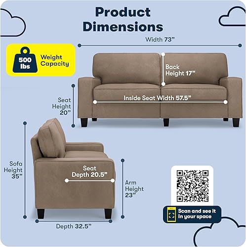 Miniatura 337 de Serta Palisades Sofás Tapizados para Sala, Sofá de Diseño Moderno, Tela, gris (Glacial Gray) gris (Glacial Gray),Beige,Marrón,Alforfón Beige,Marrón