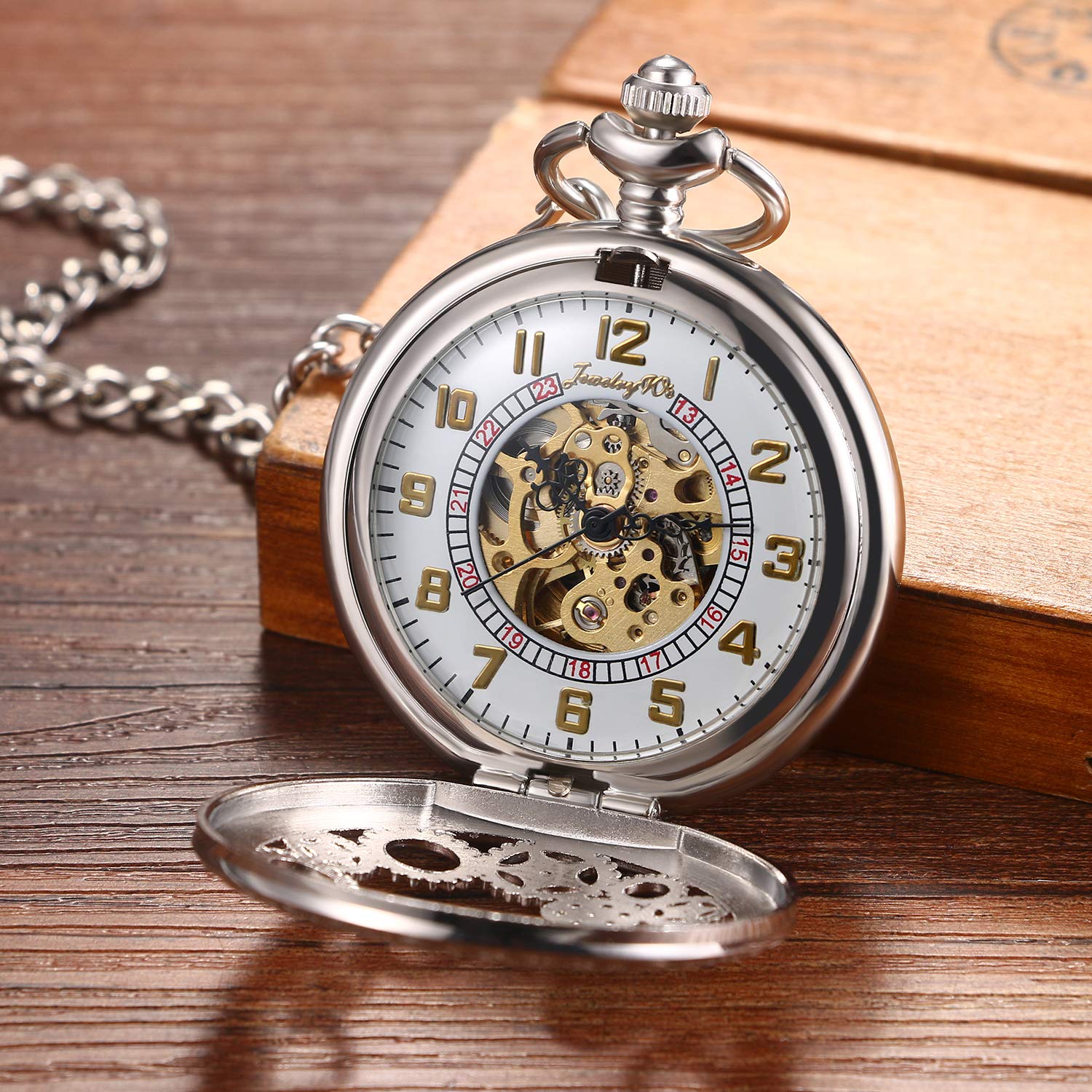 Montre de Poche Vintage à Quartz: Gousset Avec Chaîne et Chiffres - Mécanique Avec Pignon