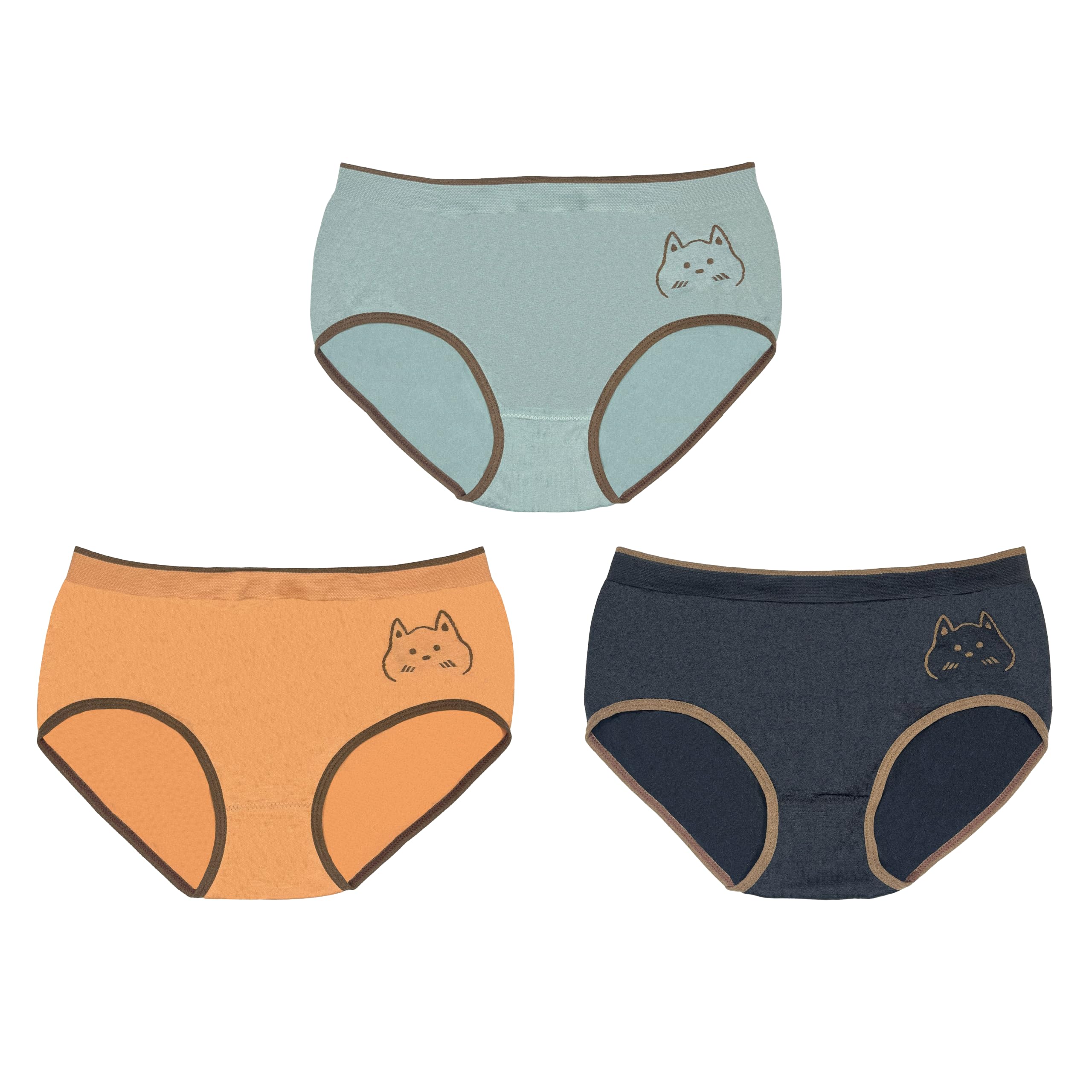 Cute Cat Print Cotton Panties for Girls and Women Soft Multicolour Pack of 3-image-38