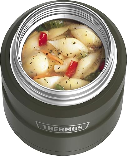 Miniatura 8 de THERMOS Stainless King Tarro de alimentos aislado al vacío con cuchara, 16 onzas, verde militar