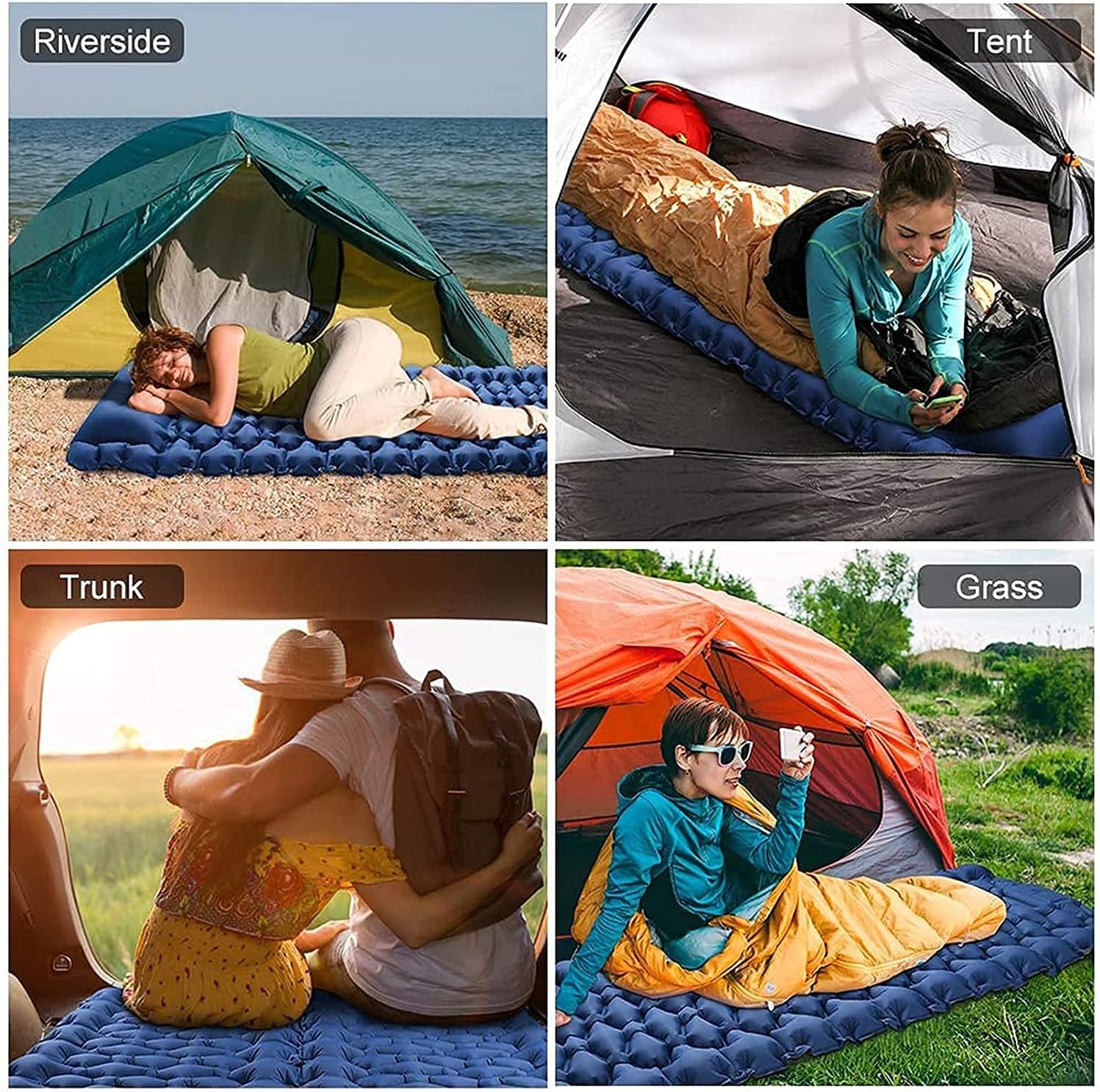 Self Inflating Camping Pads,Inflatable Sleeping Mat with Pillow, Ultralight Sleeping Pad for Camping, Hiking,Backpacking