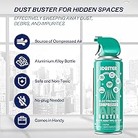 Vista 4 de Aire Comprimido en Lata para Computadora - iDuster Limpiador Electrónico Desechable para Teclado, 2 Piezas (3.5oz)