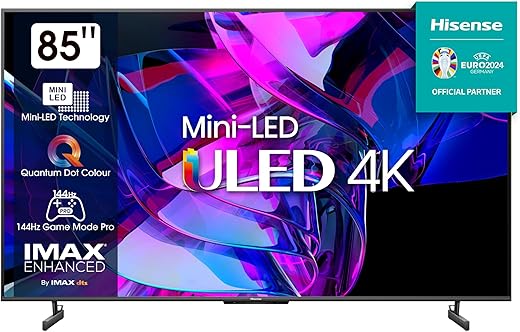 Hisense 215 cm (85 inches) 4K Ultra HD Smart Mini LED QLED TV 85U7K (Black) | with 3 Years Warranty