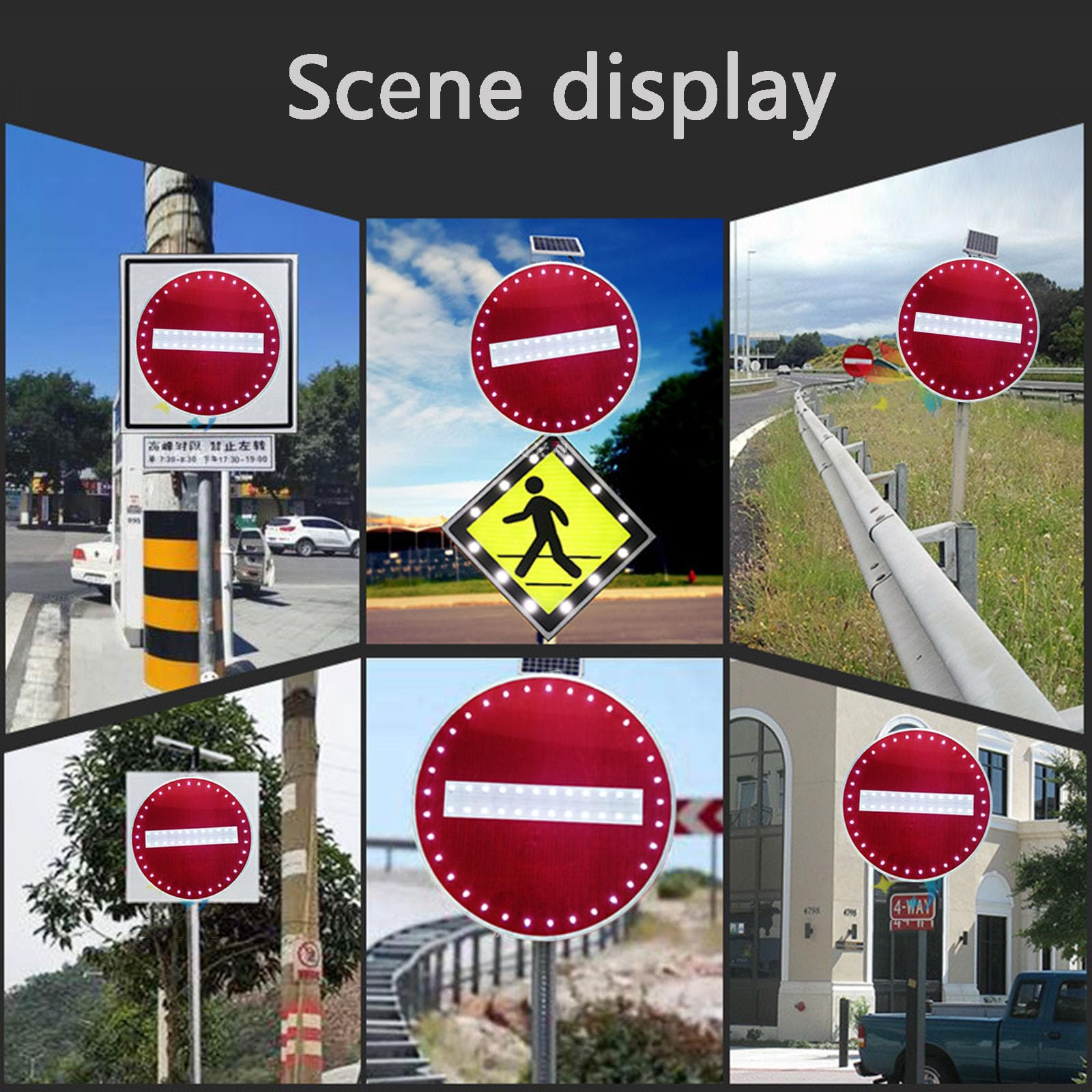 Señales advertencia solar - Señal de prohibido el paso, 60 cm/76 cm aluminio señales de advertencia de tráfico de prohibido el paso, material reflectante de grado de ingeniería. (Rojo, 60cm)