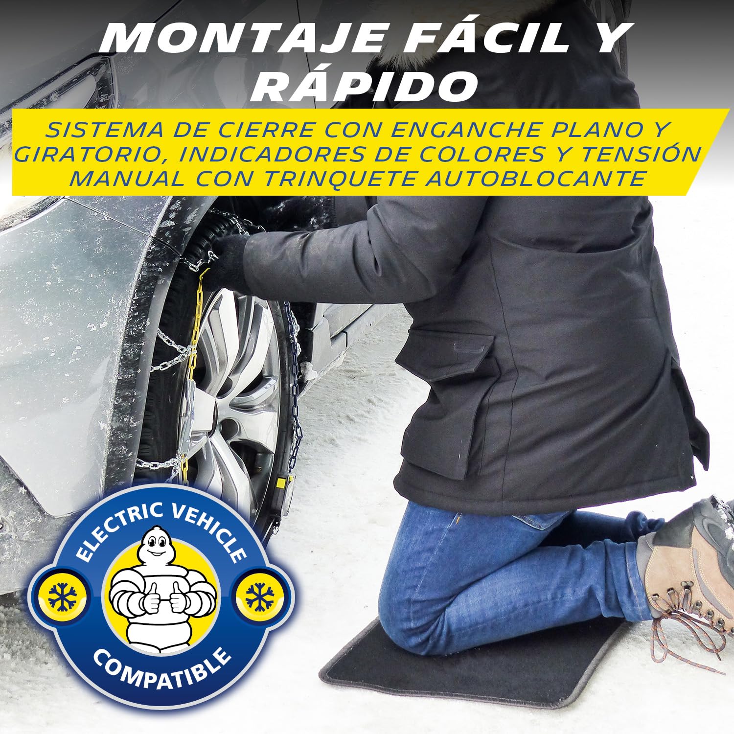 MICHELIN 008453 EXTREM GRIP AUTOMATIC Cadenas de nieve metálicas, tensión automática, N°130