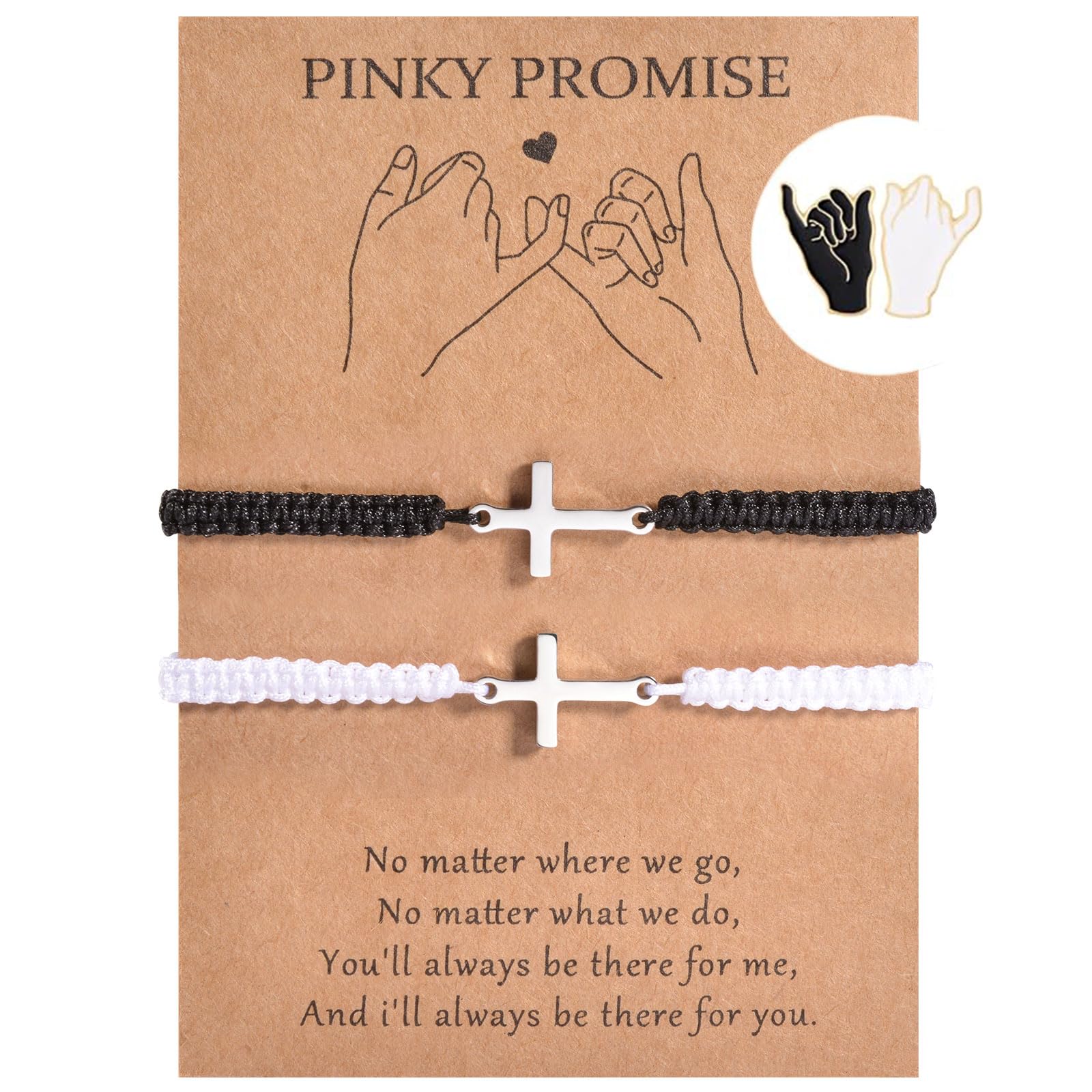 BOCHOI Pinky Promise Distance Matching Bracelets for Couples Best Friend
