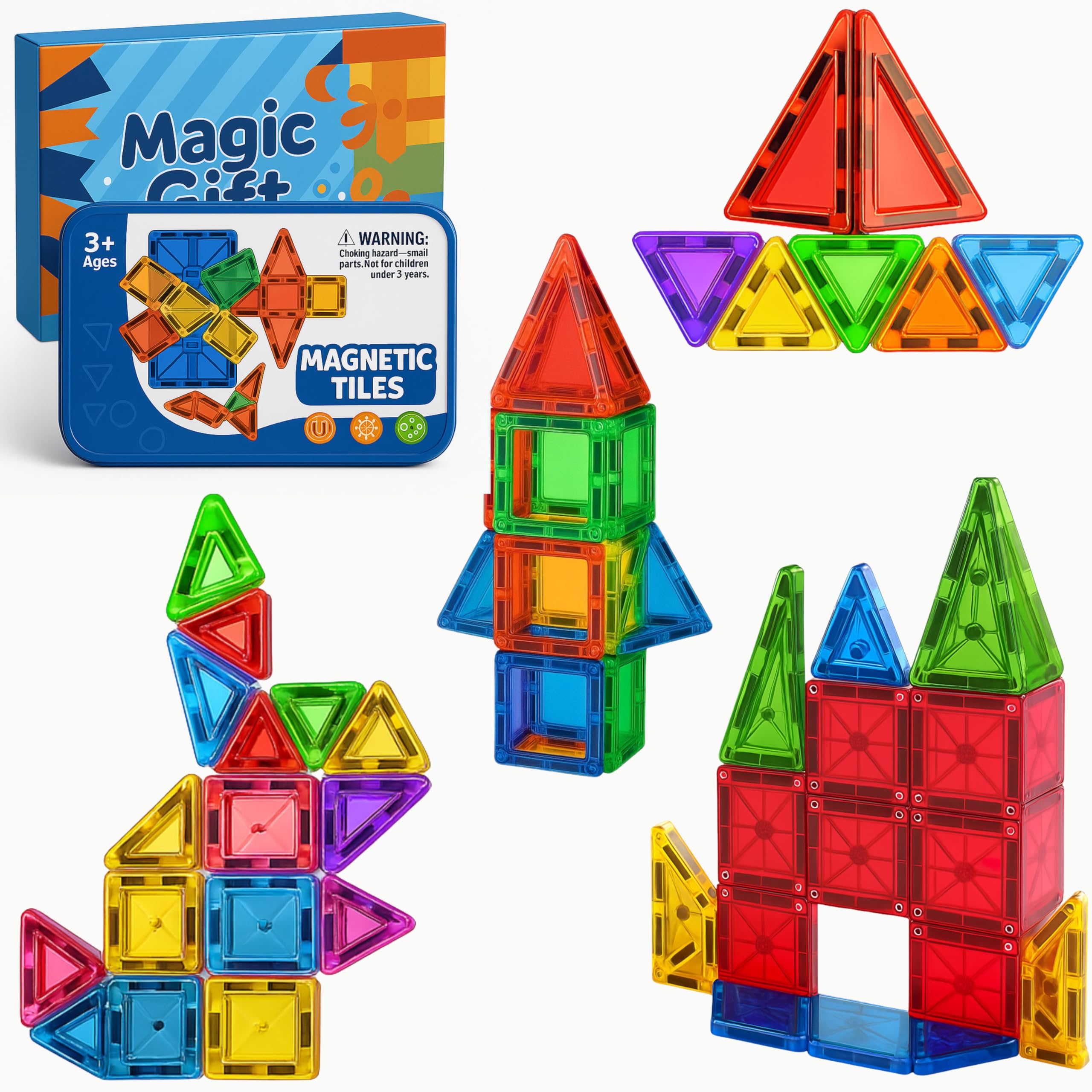 42 Pcs Mini Magnetic Tiles Building Blocks Toys