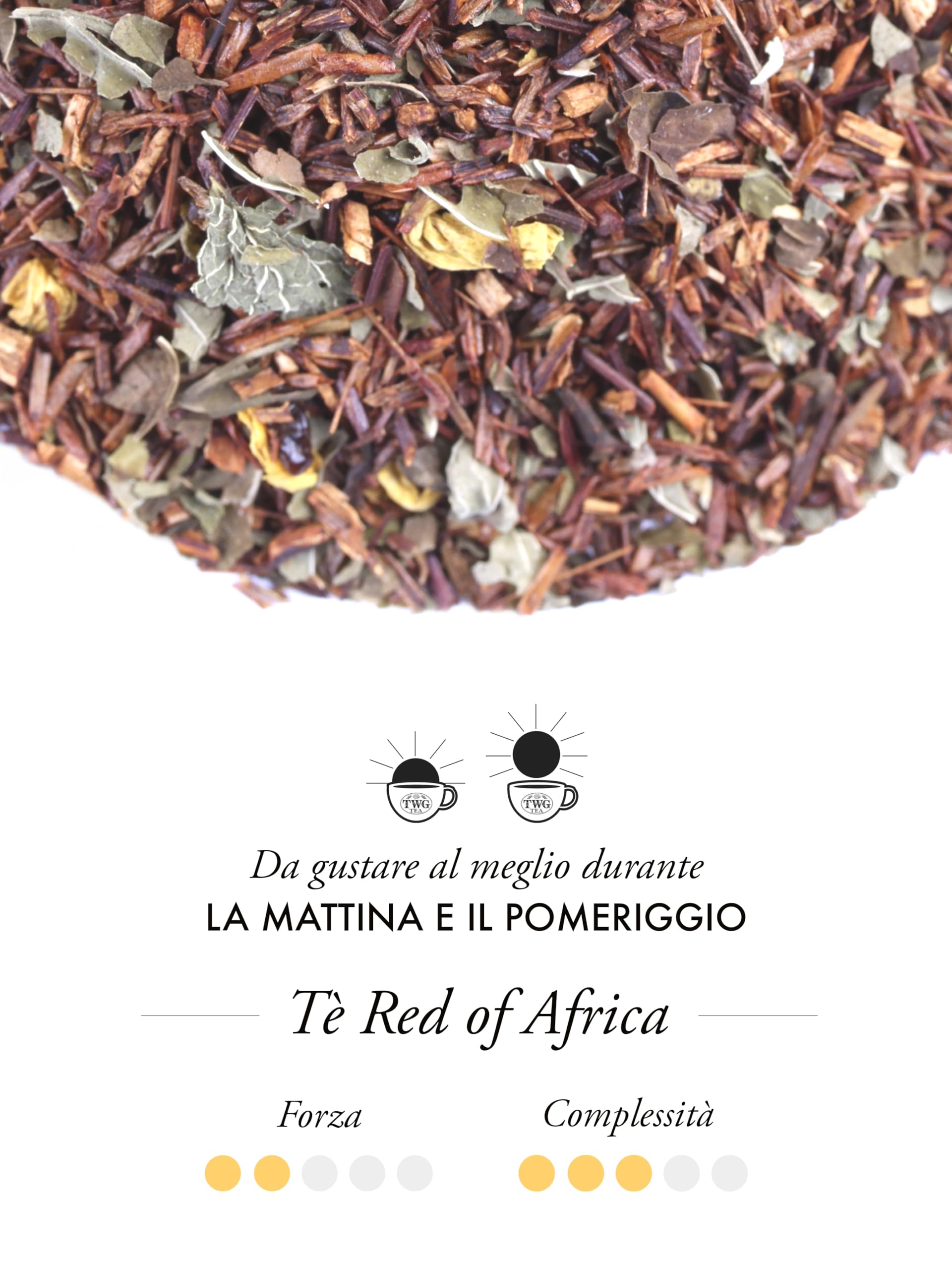 TWG Tea | Red of Africa Tea | Tè Rooibos | Foglie di Melissa e Calendula | Latta Haute Couture, 100G | Set Regalo