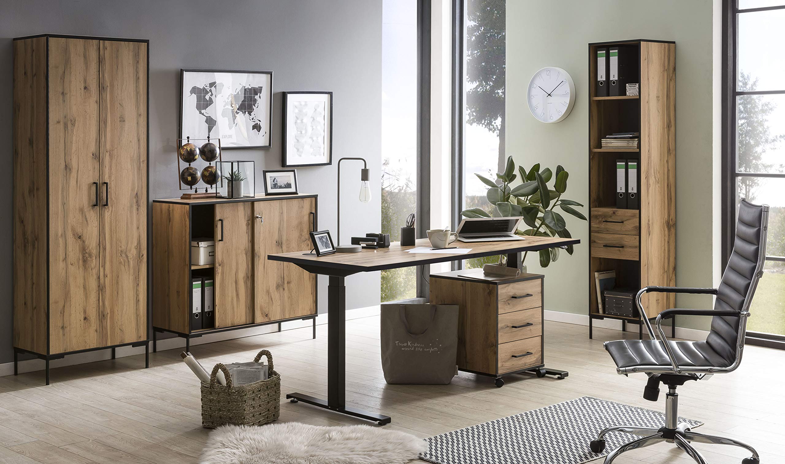 Schildmeyer Montana Aktenschrank 701516, Eiche-Landhaus Dekor, 100, 1 x 41 x 96, 6 cm