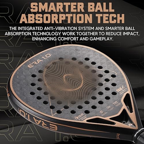 Miniatura 3 de AMASPORT 2025 Era-1.0 Series Pros - Raqueta de pádel de carbono de 18 quilates y tecnología que cambia de color  Control avanzado de giro y raquetas