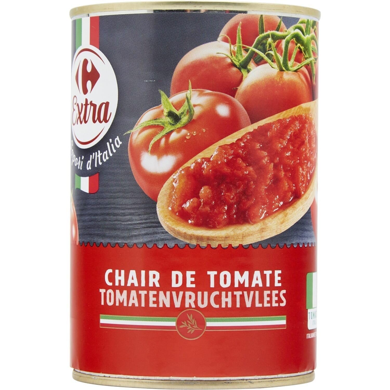 CARREFOUR EXTRA – Pulpe de Tomates Fraîche et Fondante, Base Parfaite pour Sauces et Plats (Boîte 400g) - lot de 4 - Vendu par Lot