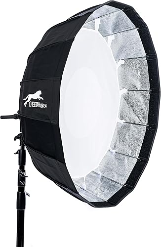 Cheetah Stand QSB-34 Softbox (Bowen+Speed Bracket) con rejilla de caja de huevos y caja de luz estilo paraguas de liberación rápida - Compatible con