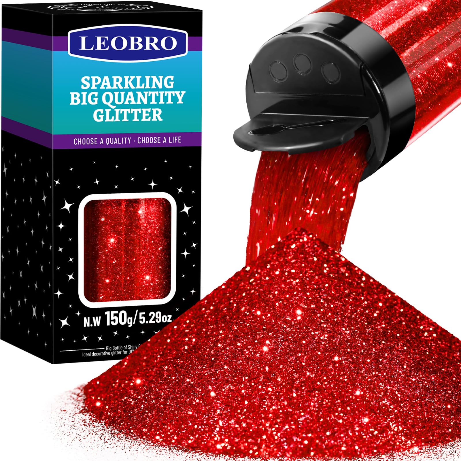 Amazon.com: LEOBRO Red Glitter, 1/40” Craft Glitter for Resin