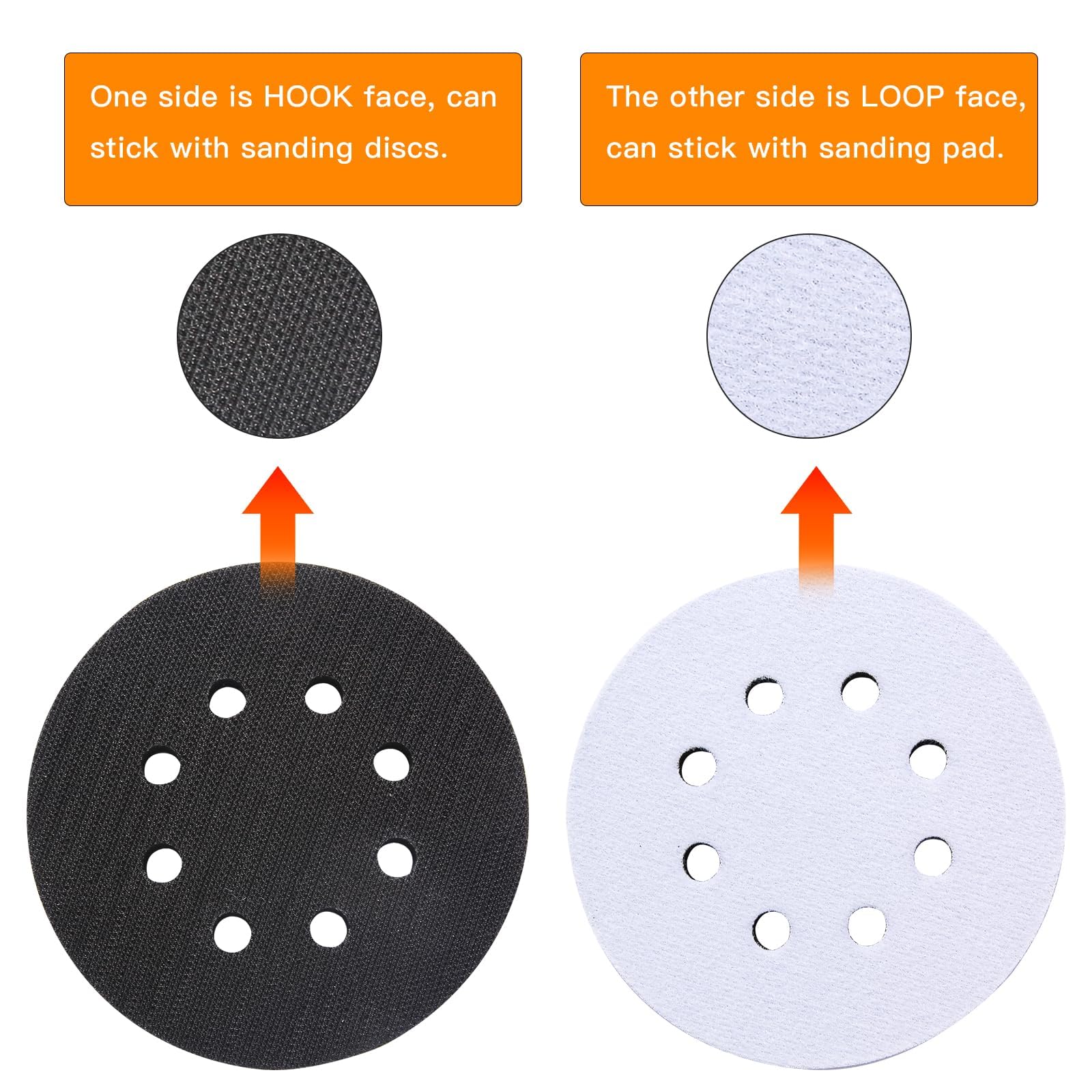 Foam Sanding Pads - 6 Pack for Orbital Sander -8 Foam Sanding Pads - 6 Pack for Orbital Sander -8