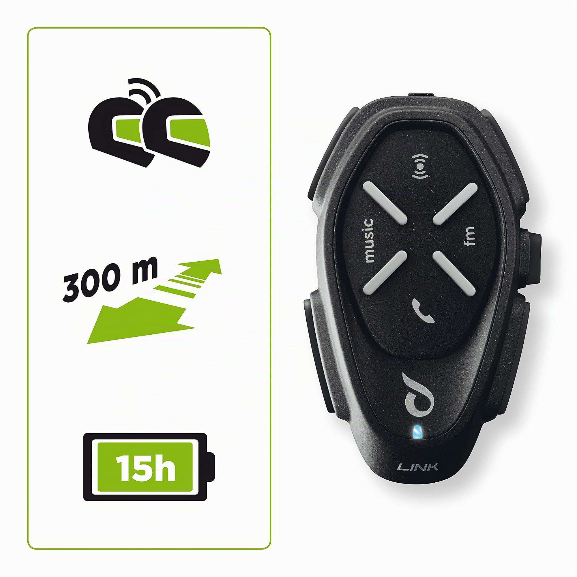 INTERPHONE LINK - Doppio - Interfono Bluetooth da Casco per Moto, Uso Pilota - Pilota & MICINTERPHOFLAT - Audio Kit - Ricambio Completo per Interfoni Avant, Tour, Sport, Urban, Link.