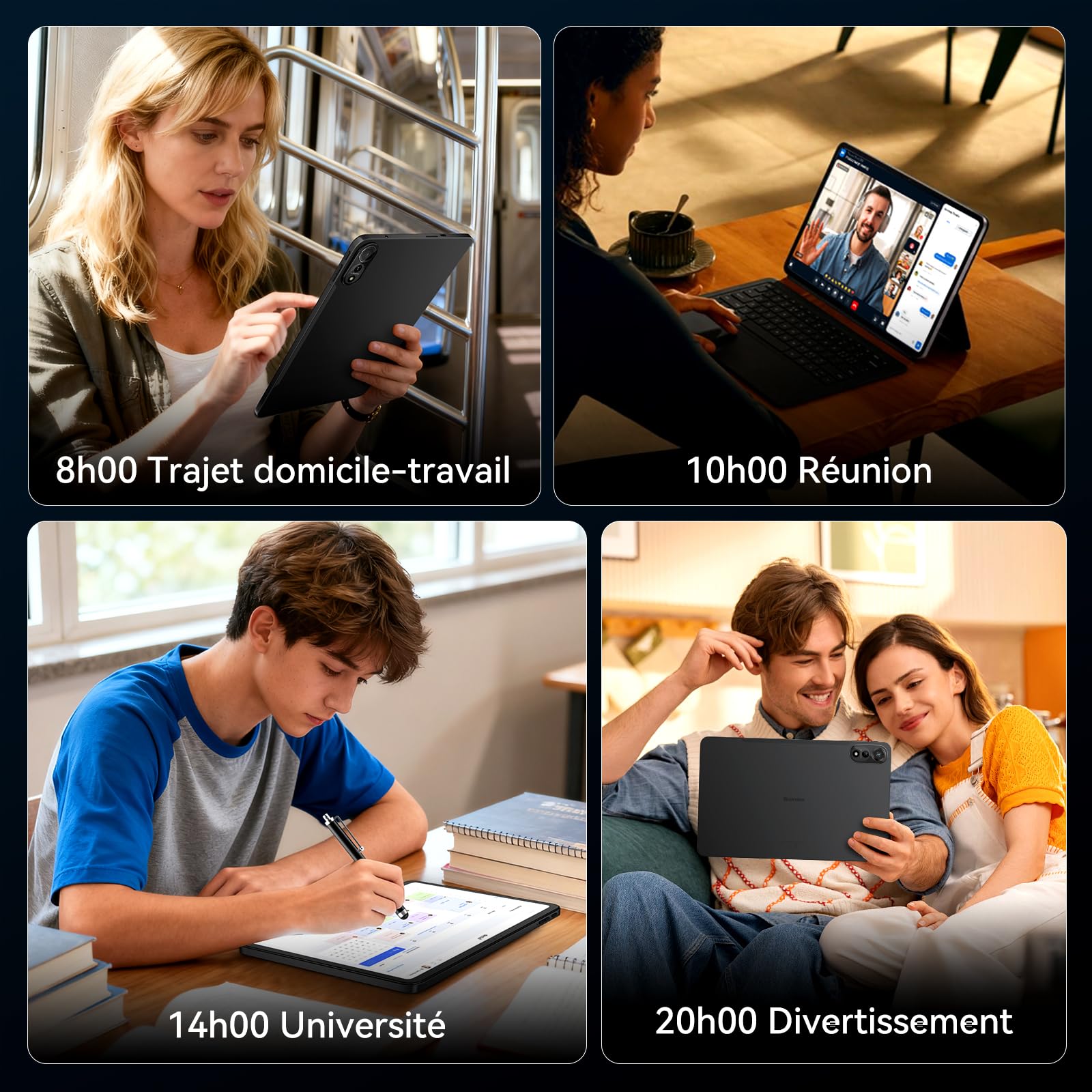 2026 Dernier Android 16 Tablette,12 Pouces Tactile Tablet avec Clavier,4G LTE+5G WiFi,120HZ 2K FHD 24Go RAM+128Go ROM,9000 mAh,Octa-Core Tablets Gaming avec Stylet,Gemeni AI/GPS/WideVine L1/Face ID