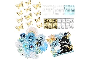 Handmade Grad Cap Decorations Kits Flowers for 2024 Graduation
