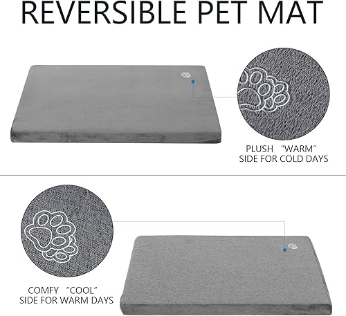 Miniatura 3 de EMPSIGN Tapete de cama para perro con estilo reversible (fresco y cálido), forro resistente al agua, funda extraíble lavable a máquina, soporte