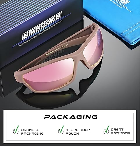 Miniatura 5 de Nitrogen - Gafas de sol deportivas polarizadas envolventes para hombre y mujer, UV400, para conducir, pescar, correr, andar en bicicleta, gafas de