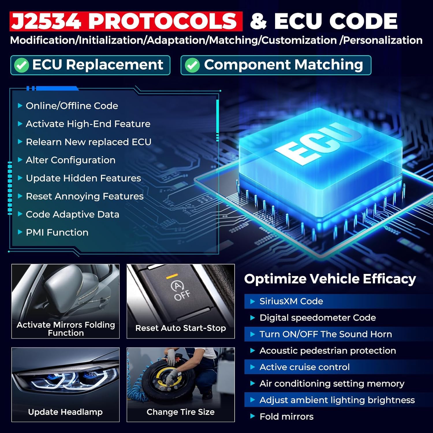 LAUNCH X431 PRO3S+ Smartlink HD OBD2 Diesel y Gasolina Herramiento de Diagnóstico Bidireccional de Sistema Completo con 60+ Función de Rinicio, 12V 24V Diagnosis Coche Multimarca Codificación ECU