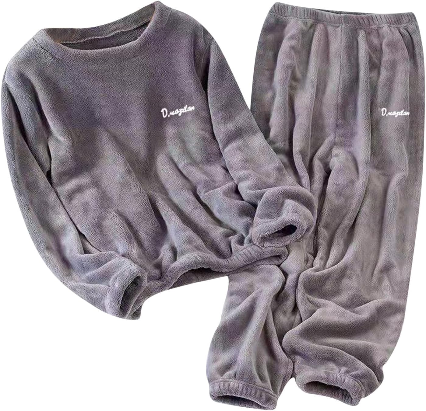 Flannel Pajamas For Women Winter Warm Fuzzy Sherpa Pjs Long Sleeve Plus Size Pajamas Cozy Fall Sleepwear Lounge Sets