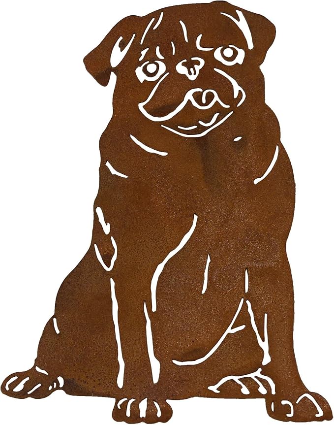 ARTTEC Design Hund Mops (EdelrostDeko) (Mops) Amazon.de Garten