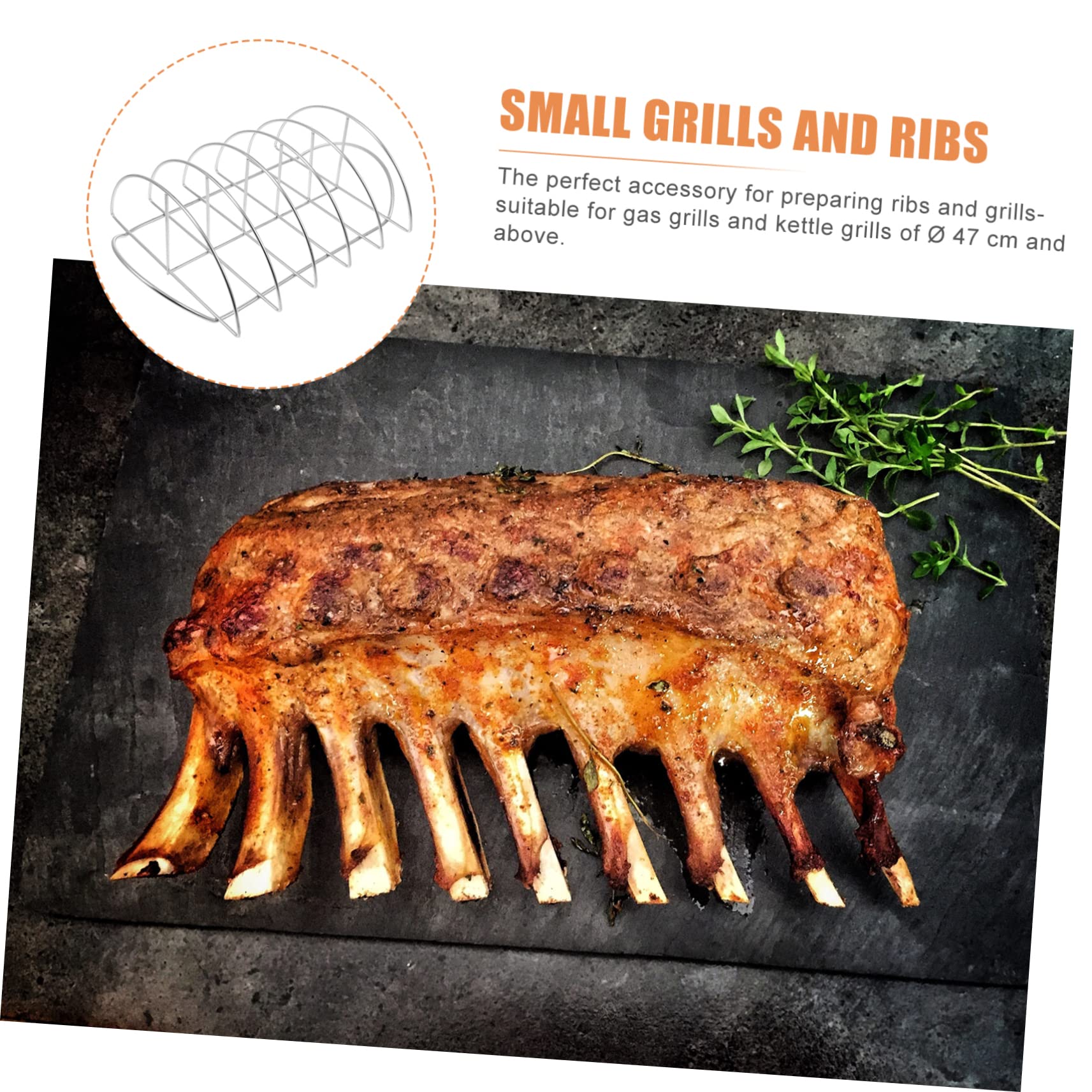 1 Stück Rippchenhalter aus Edelstahl, Tragbar für BBQ Grillzubehör