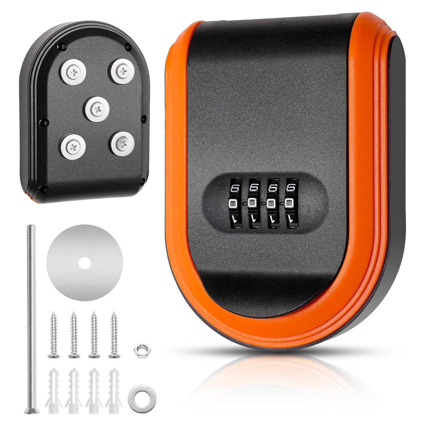 Windspeed Magnetic Key Box with Combination Lock, Strong Magnetic Key Holder Box Under Car Magnet Lock Storage Hidden for Outdoor