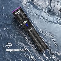 Vista 7 de Linterna de luz negra de 365 nm, linterna UV recargable con pantalla LCD, potentes luces ultravioleta para detección de orina de mascotas, curado