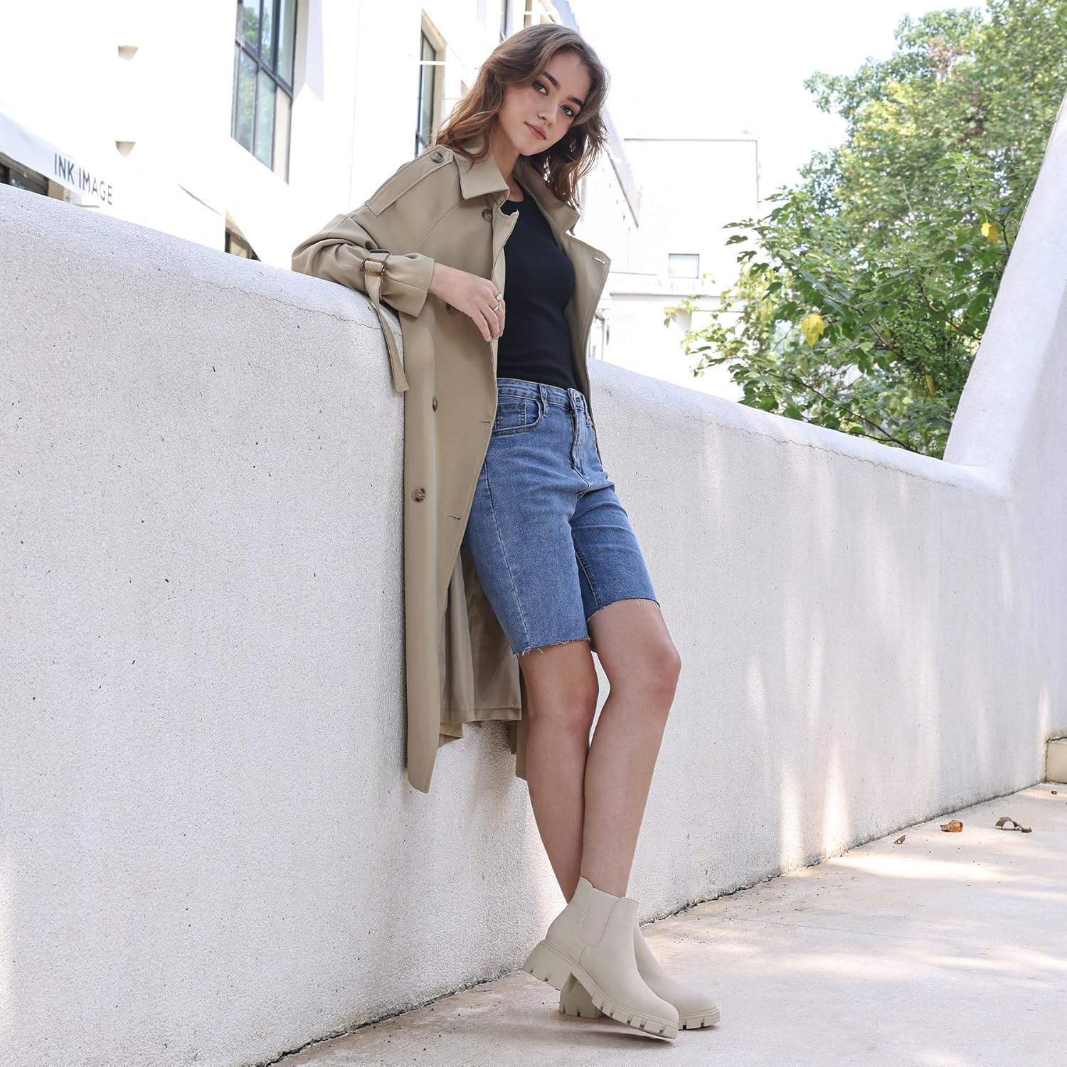 mysoft Women's Platform Chelsea Boots Lug Sole Slip On Chunky Block Heel Ankle Booties - Image 3