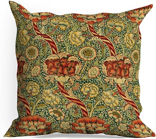 Fundas de almohada retro con flores de 18 x 18 pulgadas, diseño de flores retro, casa de campo, sala de estar, cama, asiento de automóvil, sofá,