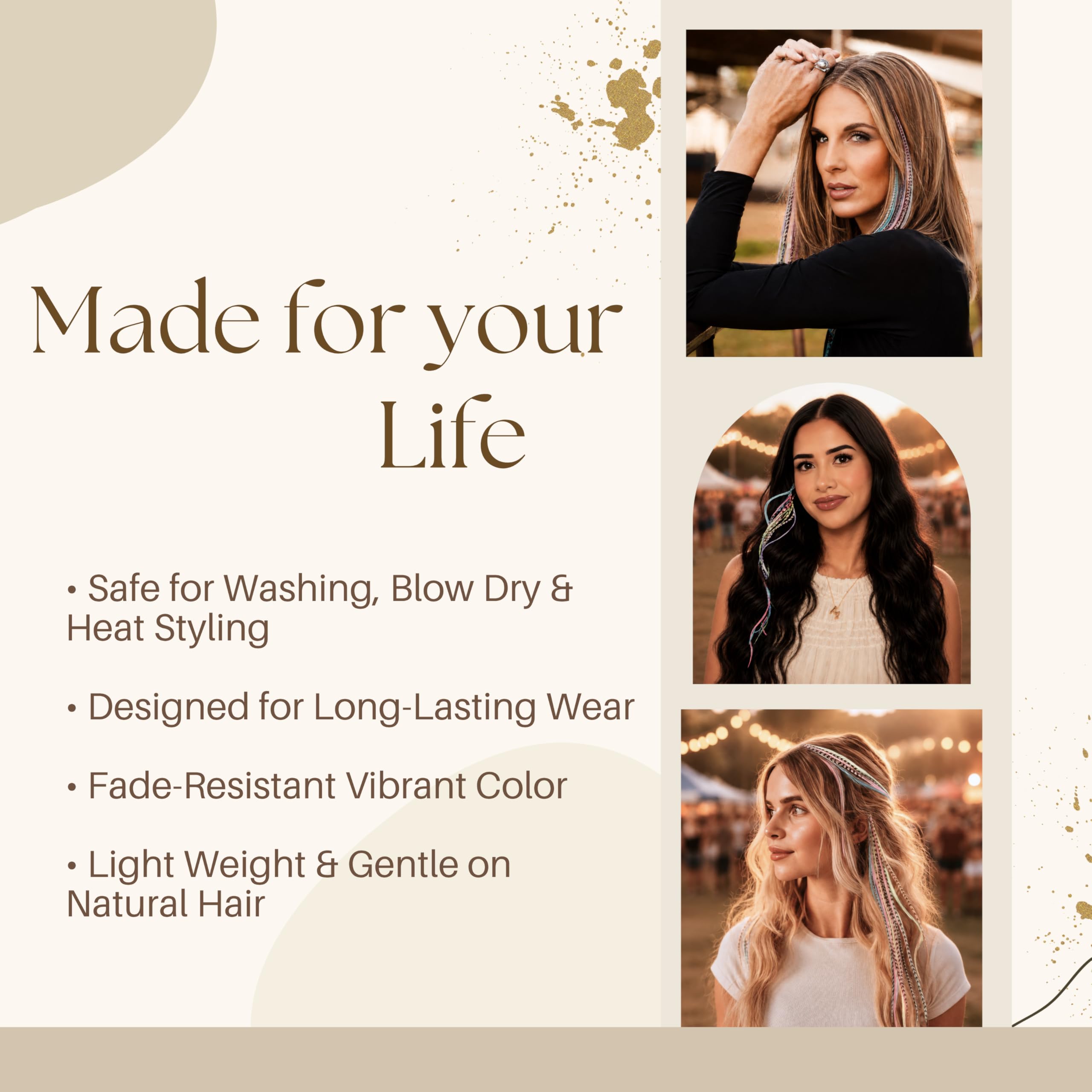 21 extension per capelli color pastello, lunghezza 22,9 cm - 35,6 cm, kit fai da te con 20 micro perline di collegamento, 100% piume vere, stile boho accattivante (pastelli)