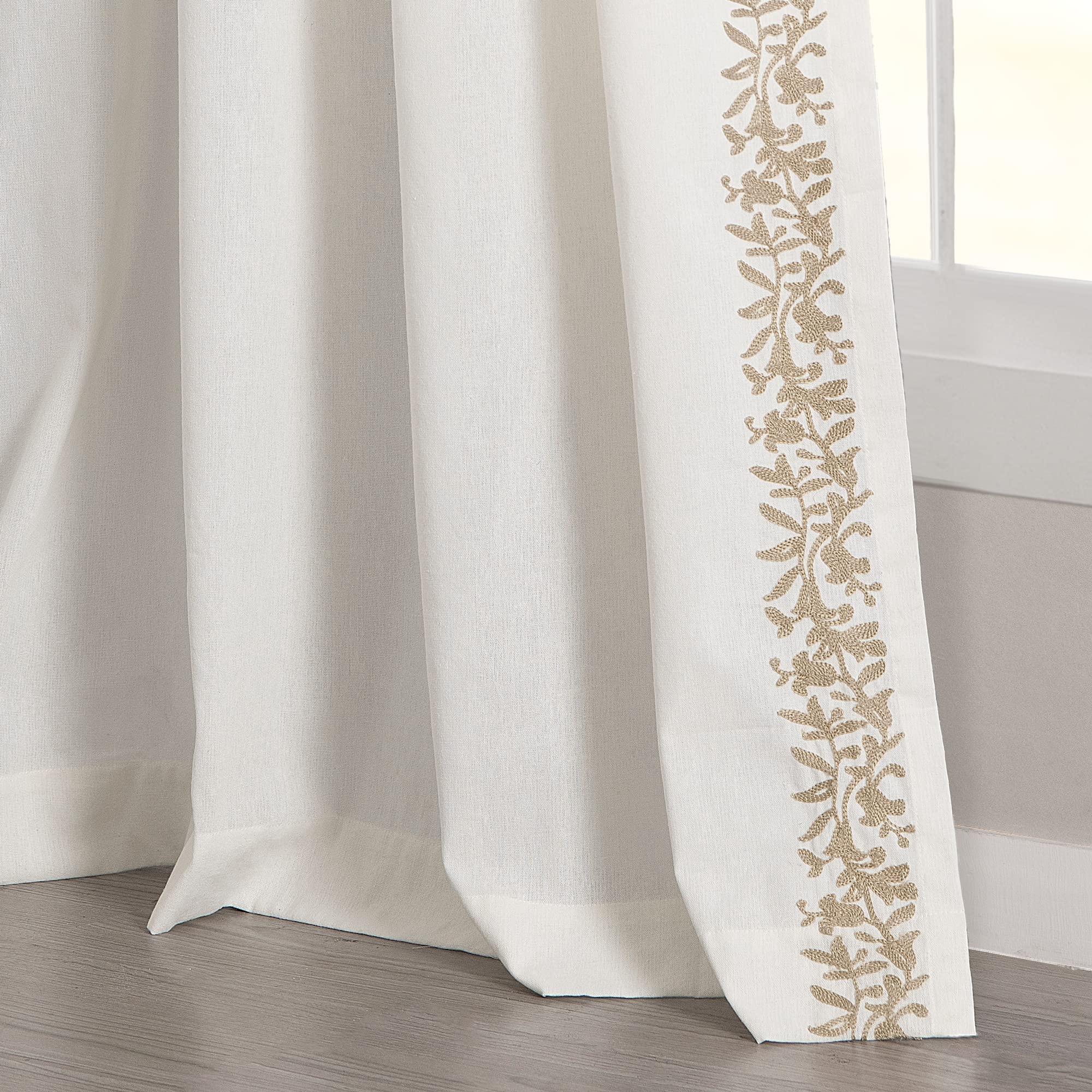 Lush Decor Coppia di tende a pannello filtranti per la luce, motivo floreale, 132 x 241 cm + 5 cm di testa, blu e blu – affascinanti tende moderne con motivo floreale