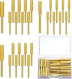 30 Pcs Diamond Chainsaw Sharpener Stones Bits High Hardness Chainsaw Sharpening Titanium Plated Wheels Grinding Tool for Electric Gold Chain Saw Jewelry Stone (5/32 inch, 3/16 inch, 7/32 inch)