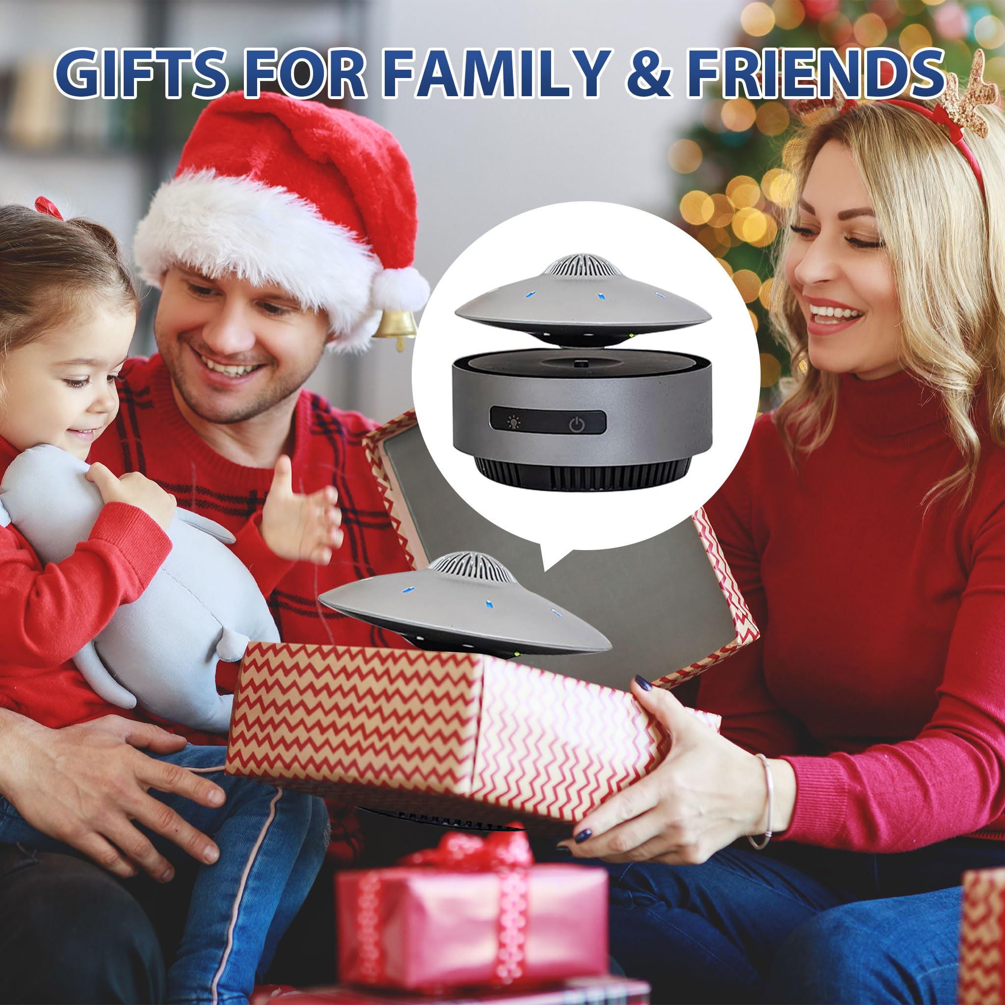 UFO Altoparlante Bluetooth, riproduzione di musica e fluttuante automatico in aria, altoparlante HiFi con Bluetooth 5.0, suono 3D, decorazione a levitazione magnetica, gadget cool tech per uomini