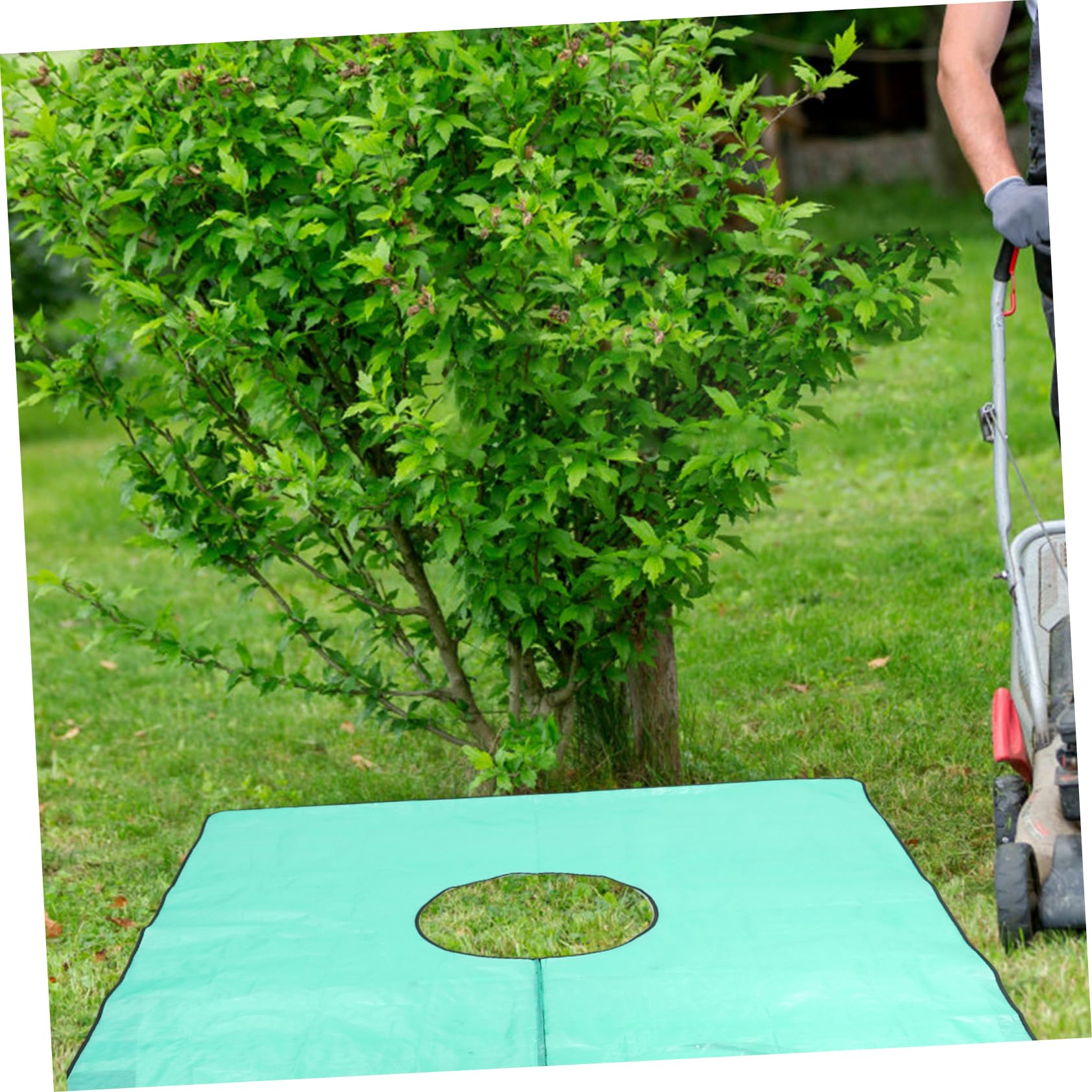 Bâche de Taille de Jardin Imperméable avec Trou Central 60 Cm | Pp Vert Clair, 1 Pièce, pour Travaux et Entretien du Jardin, Ramassage des Feuilles et Tailles
