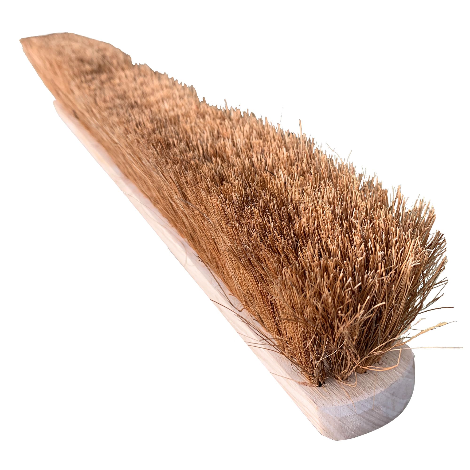 36” Soft Broom Outdoor Yard Brush Head with Natural Soft Coco Bristle Brush Wooden Handle Heavy Duty Broom Yard Outdoor Garden Sweeper